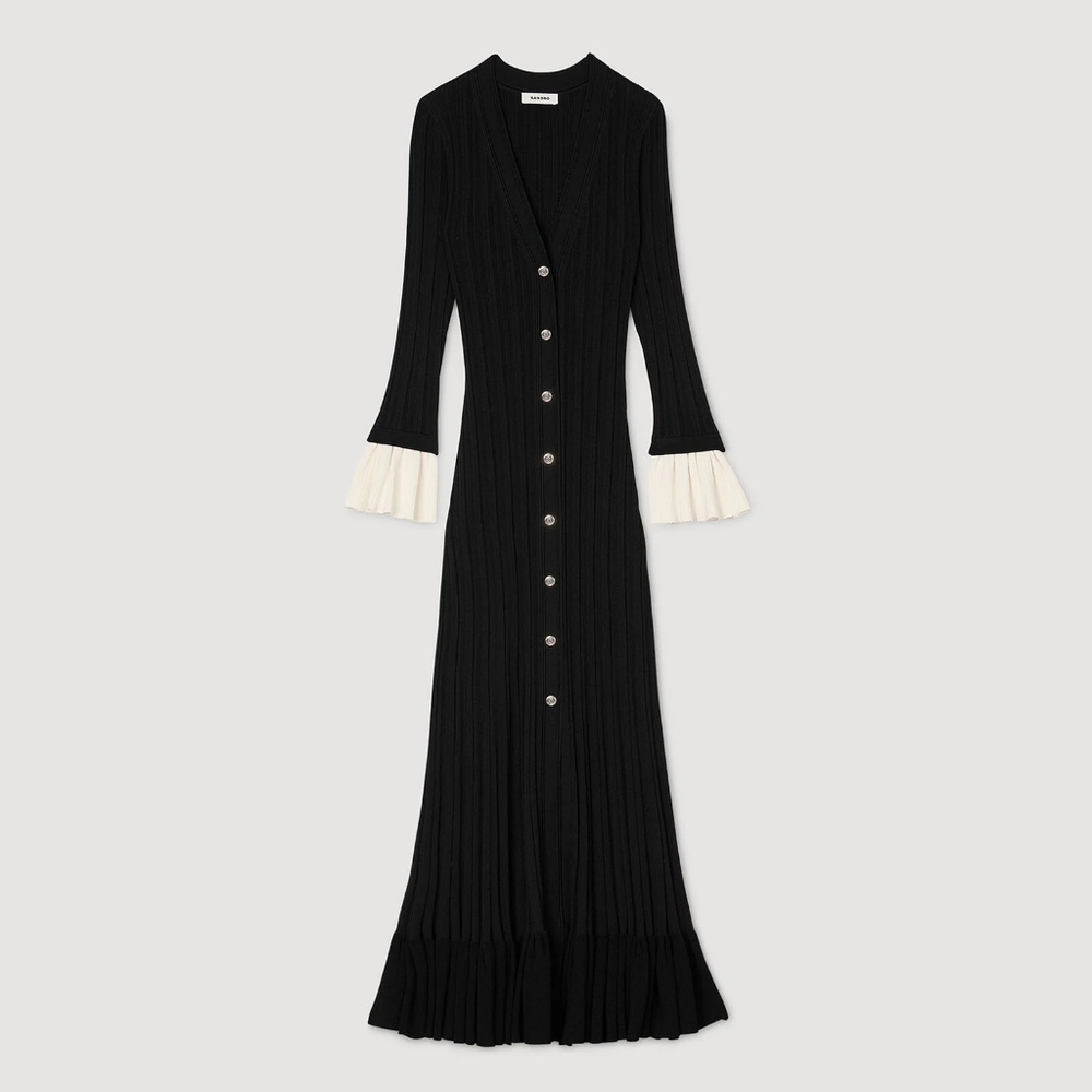 Sandro Two Tone Knit Maxi Dress - Picture 6 of 15